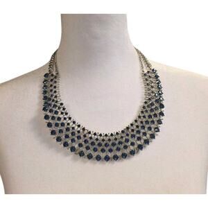 Charming Charlie Statement Blue Gemstones Collar Necklace